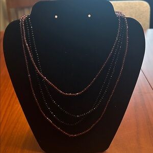 Gorjana Black and Red Beaded Necklace
